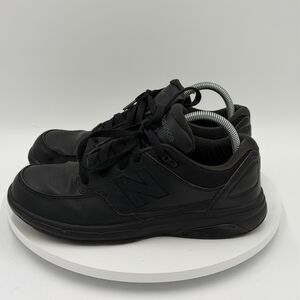 New Balance 813 Mens Size 8D Black Leather Comfort Walking Athletic Sneakers